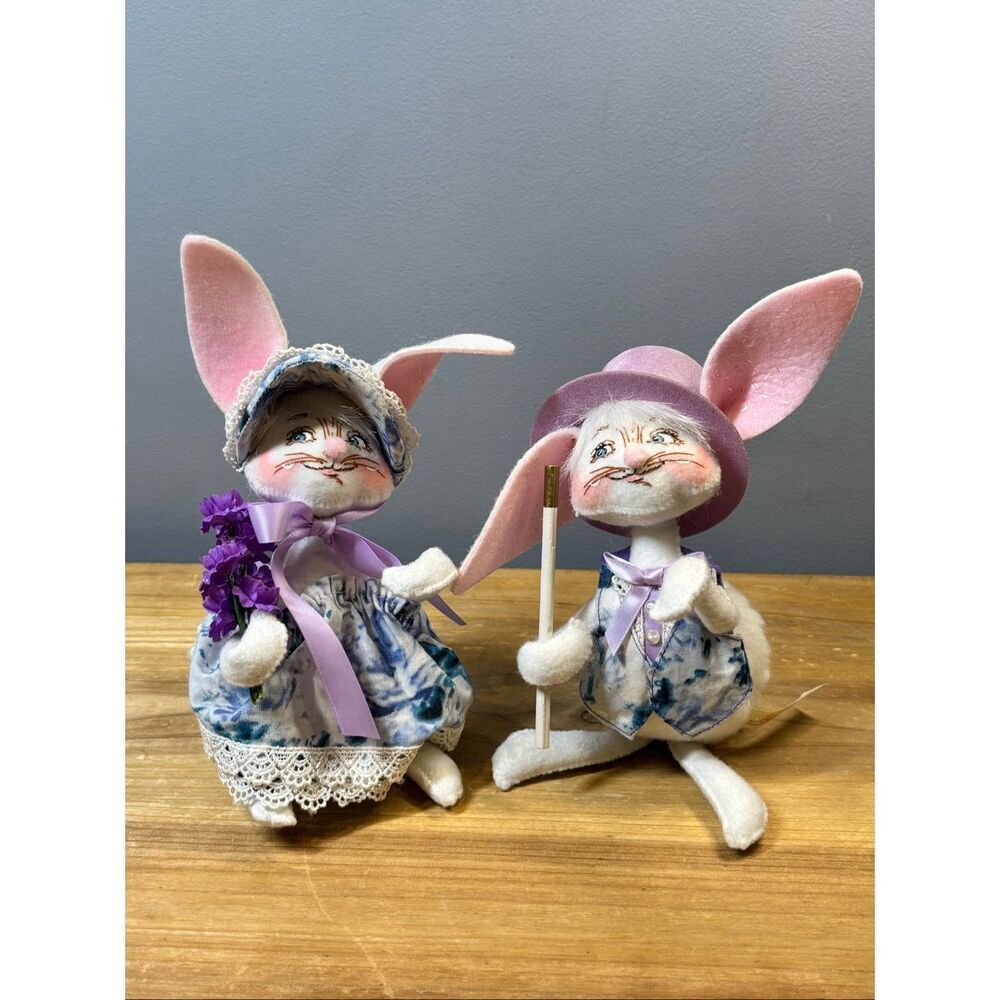 Annalee spring Easter boy and girl bunny 2005 set